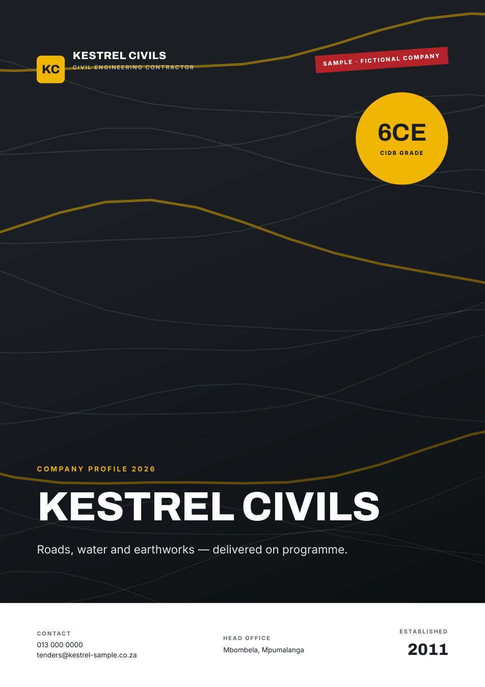 Kestrel Civils sample profile cover