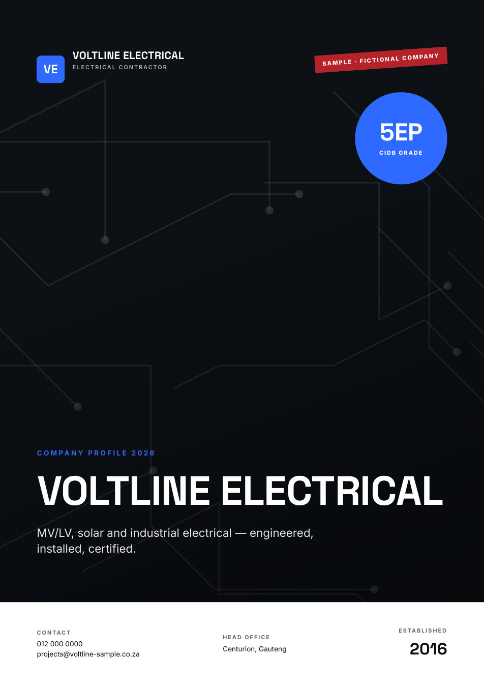 Voltline Electrical sample profile cover